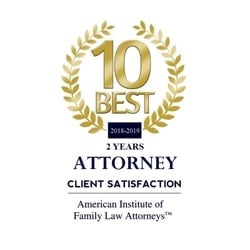 10 Best 2018-2019 | 2 Years | Attorney Client Satisfaction | American Institute of Family Law Attorneys